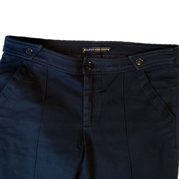Balenciaga (Authentic) Midnight Blue Mid-Rise Bootcut Trouser Pants Size 8, EUC - Picture 4 of 9